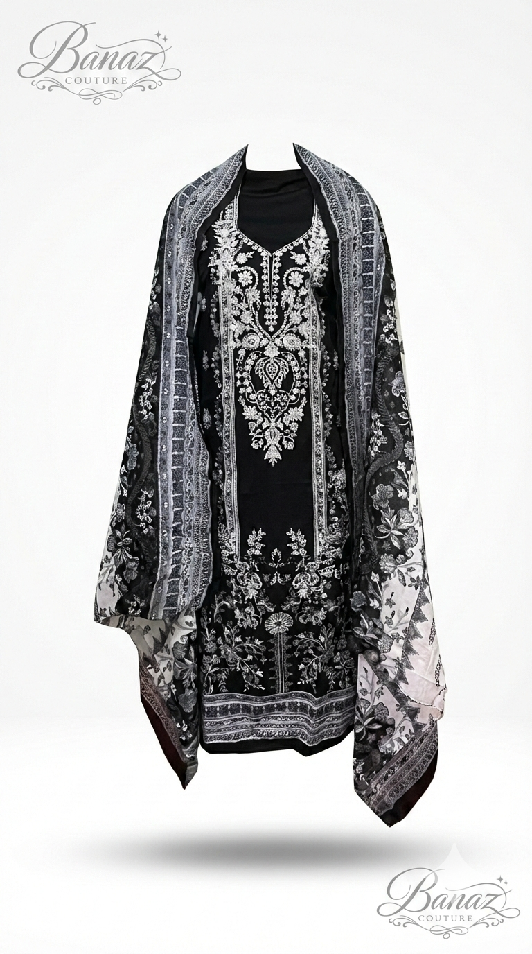 Elegant Lawn Cotton Embroidered Suit