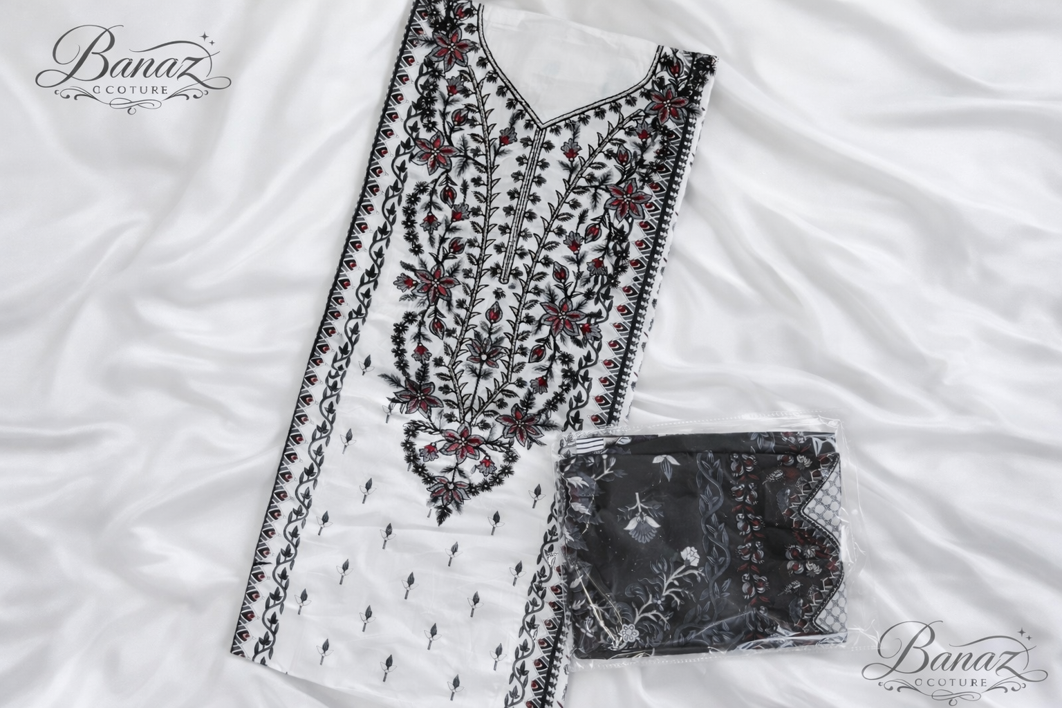 Elegant Lawn Cotton Embroidered Suit