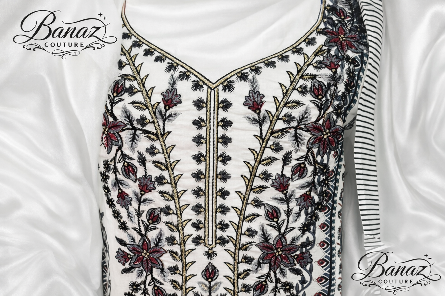 Elegant Lawn Cotton Embroidered Suit