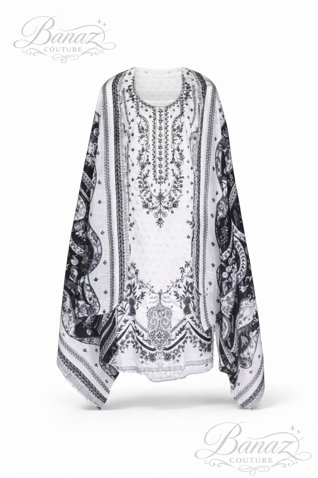 Elegant Lawn Cotton Embroidered Suit