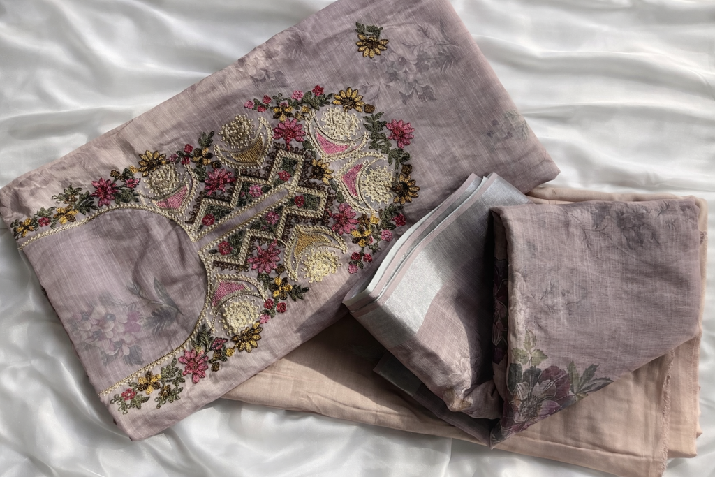 Casino Linen Multi Embroidery Designer Style Suit