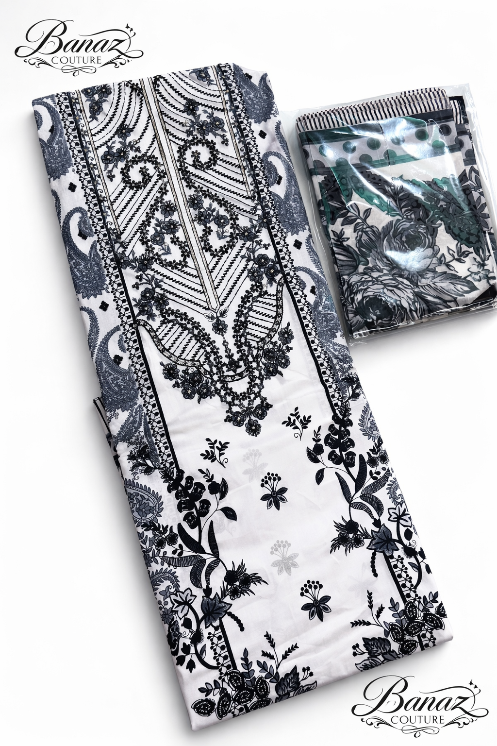 Elegant Lawn Cotton Embroidered Suit