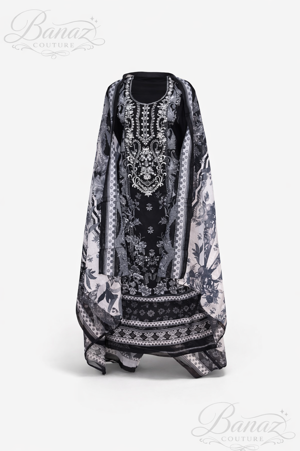 Elegant Lawn Cotton Embroidered Suit