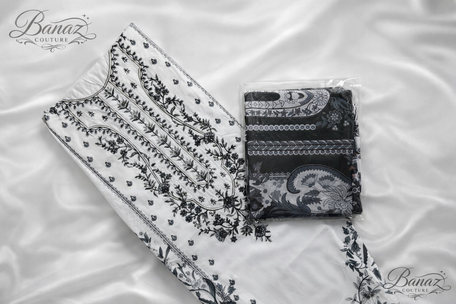 Elegant Lawn Cotton Embroidered Suit