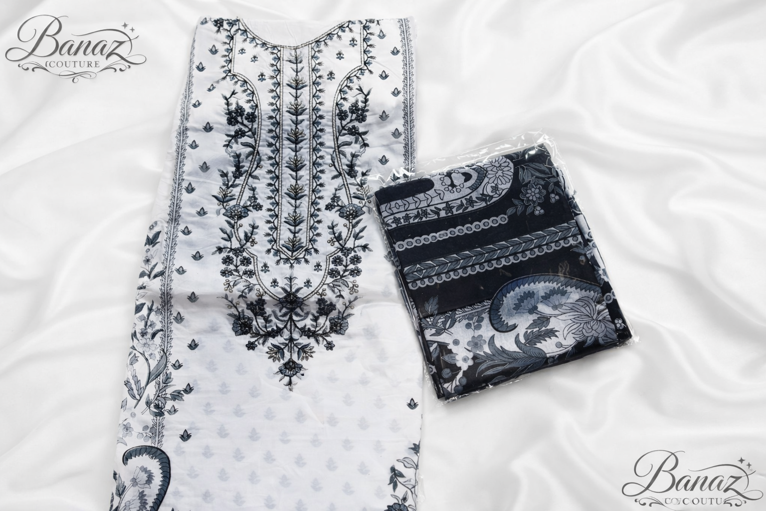 Elegant Lawn Cotton Embroidered Suit